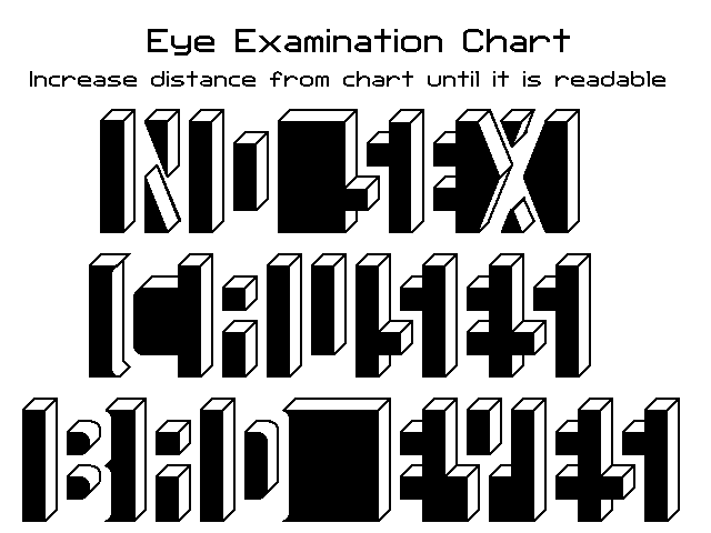 Eye Examination Chart - Back-Up! Yes, AWAY from your monitor.